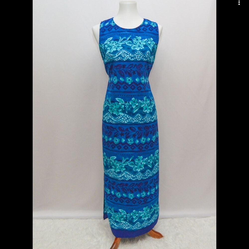 Spenser Jeremy Blue and Aqua Sleeveless Maxi Dress